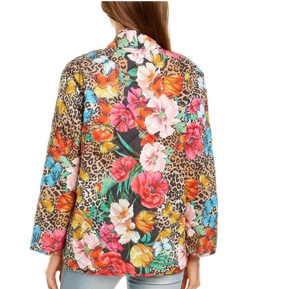 Johnny Was Sandra Quilted Floral Leopard Print Women's Jacket - Picture 2 of 6